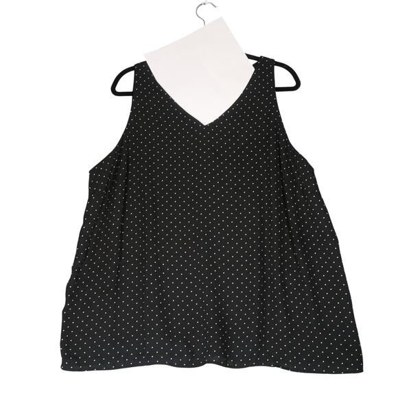Maurices Tops - Maurices Tank Top Womens 2X Black White Polka Dot Sleeveless V Neck Lined